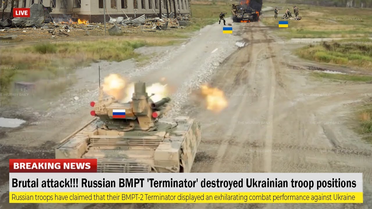 Brutal Attack (Feb 05) Russian BMPT 'Terminator' Destroyed Ukrainian Troop Positions
