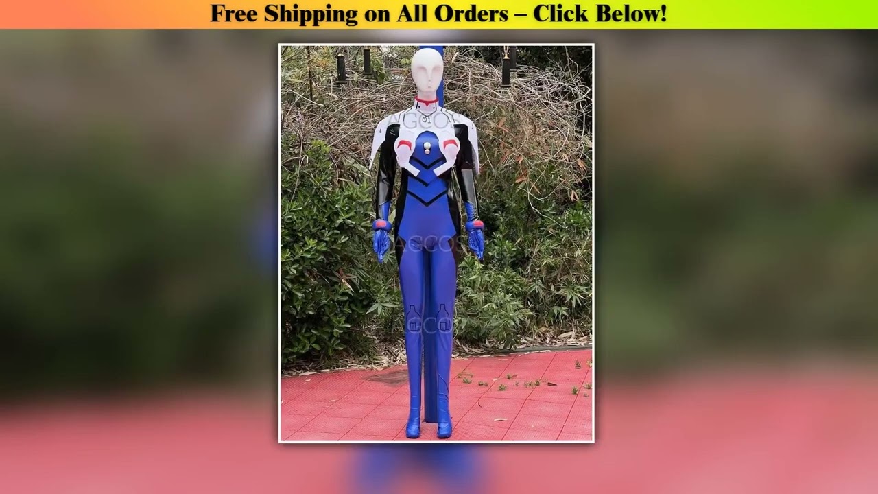 AGCOS Customsized EVA Ikari Shinji Cosplay Costume Woman Halloween Outfits Anime Jumpsuits