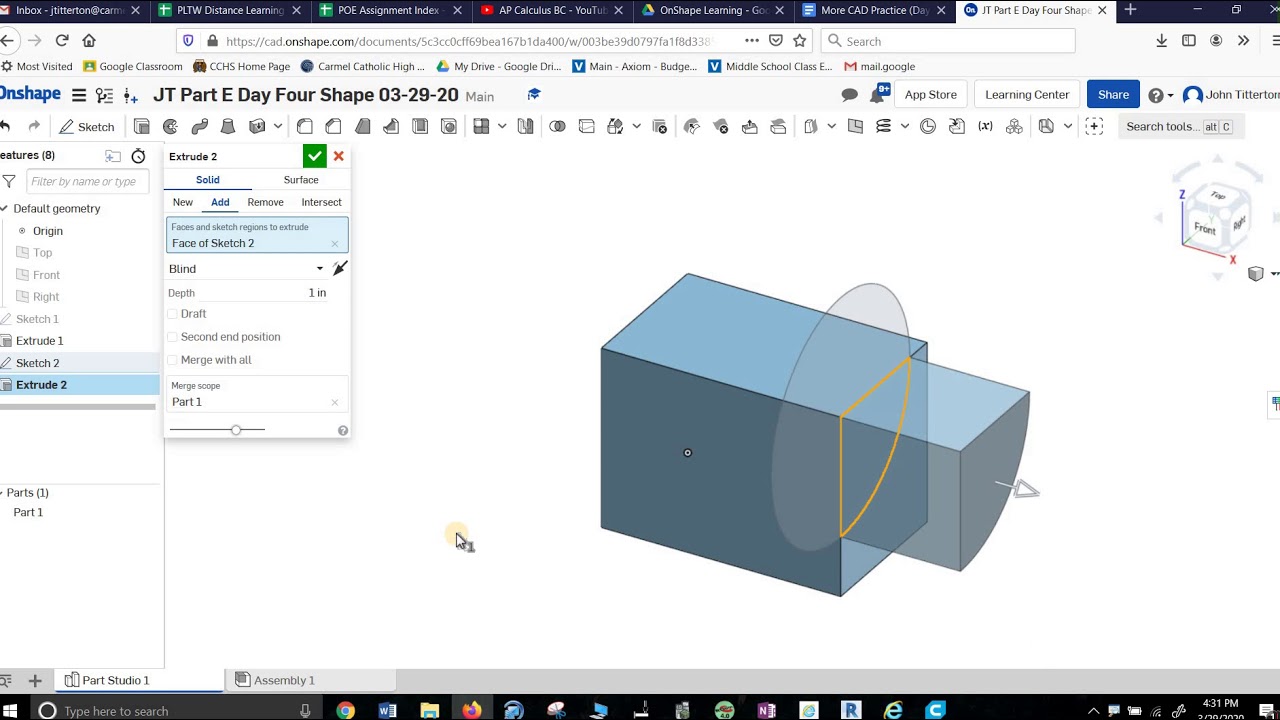 Onshape Building Onshape Part E Day Four Build in CAD - YouTube