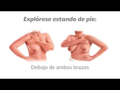 "Técnica de autoexploración de senos". Cáncer de mama.