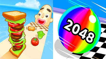 Sandwich Runner VS Ball Run 2048 - All Levels Gameplay Android iOS Ep 1