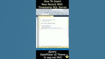 Timestamp Current Value Insert Into SQL Server ssms