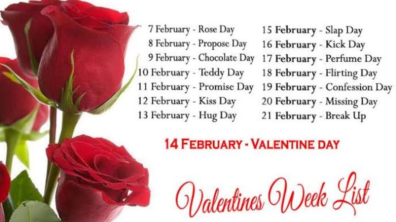 Valentine Day Dates 2021 || Valentine Week List Dates 2021 || Valentine Week and Month 2021 February