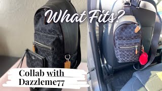 What’s in my Coach bag? Collab @DazzleMe77 West Pack Signature Denim Comparison Charter Backpack
