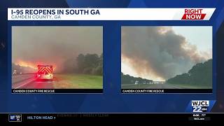 I-95 reopens in Camden County following wildfire