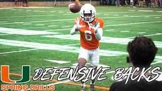 Defensive Backs in Spring Practice Drills | Top Returning Corners + New Safety JJ Dunnigan