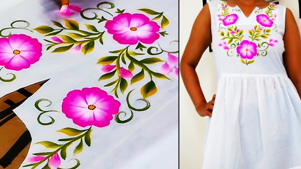 Hand Painted Panjabi | Hand painted clothing, Hand painted dress, Cotton  tops designs