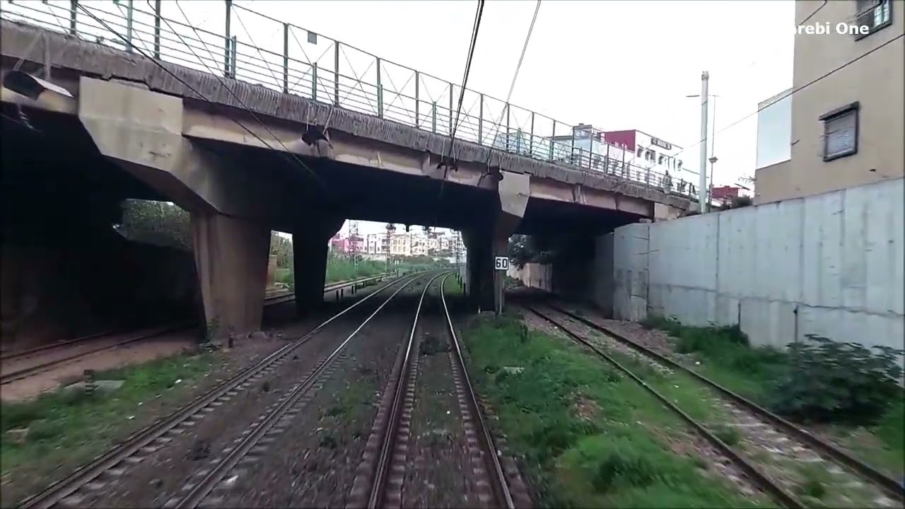 Vue sur la voie Ferrée  من محطة الرباط المدينة حتَى القنيطرة