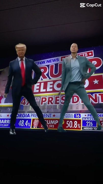 Elon musk, and Donald Trump dancing because Trump won the election #