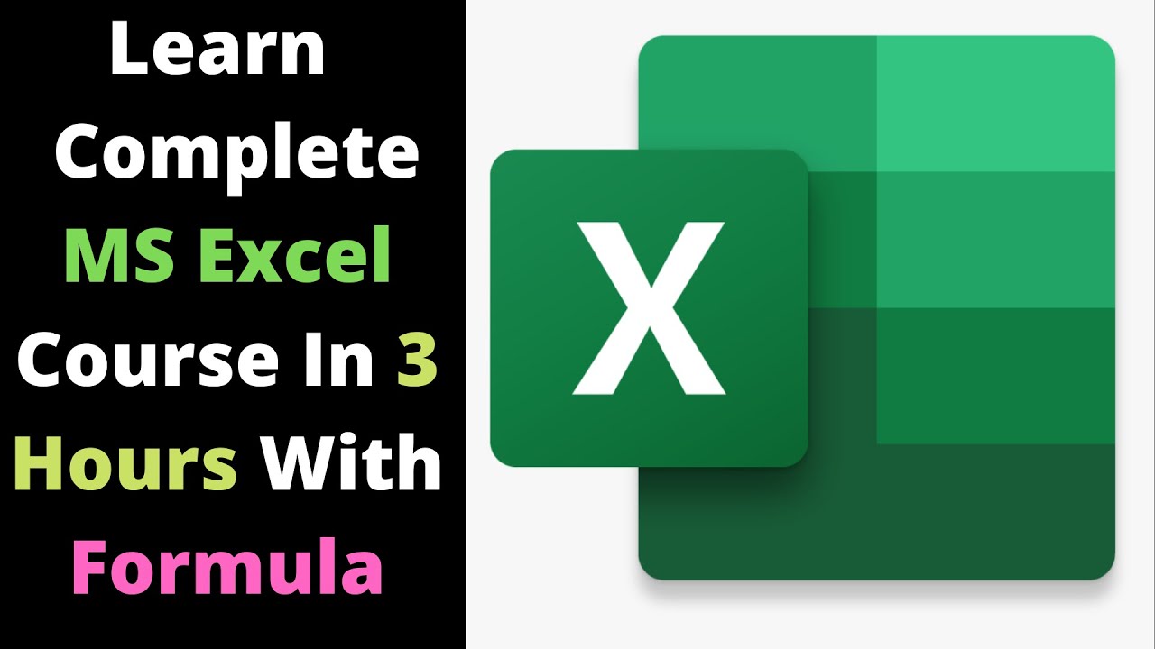 Learn Complete Ms Excel In 3 Hours | Tutorial | Yy Software House In ...