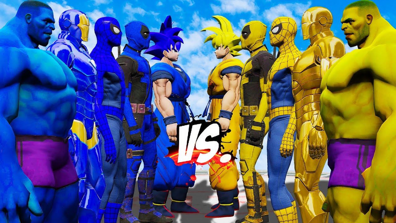 КОМАНДА СИНИХ ПРОТИВ КОМАНДЫ ЖЁЛТЫХ (ЧЕЛОВЕК-ПАУК, ХАЛК, ГОКУ, ДЭДПУЛ, ЖЕЛЕЗНЫЙ ЧЕЛОВЕК) — ЭПИЧЕС...