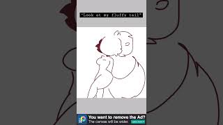 “Look at my fluffy tail” “🐺” -Like and Subscribe!- #shorts #cutedrawings #cutewolf #ibispaintx