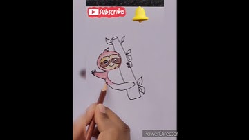 How to color a Cute Sloth. Full drawing tutorial link in description box