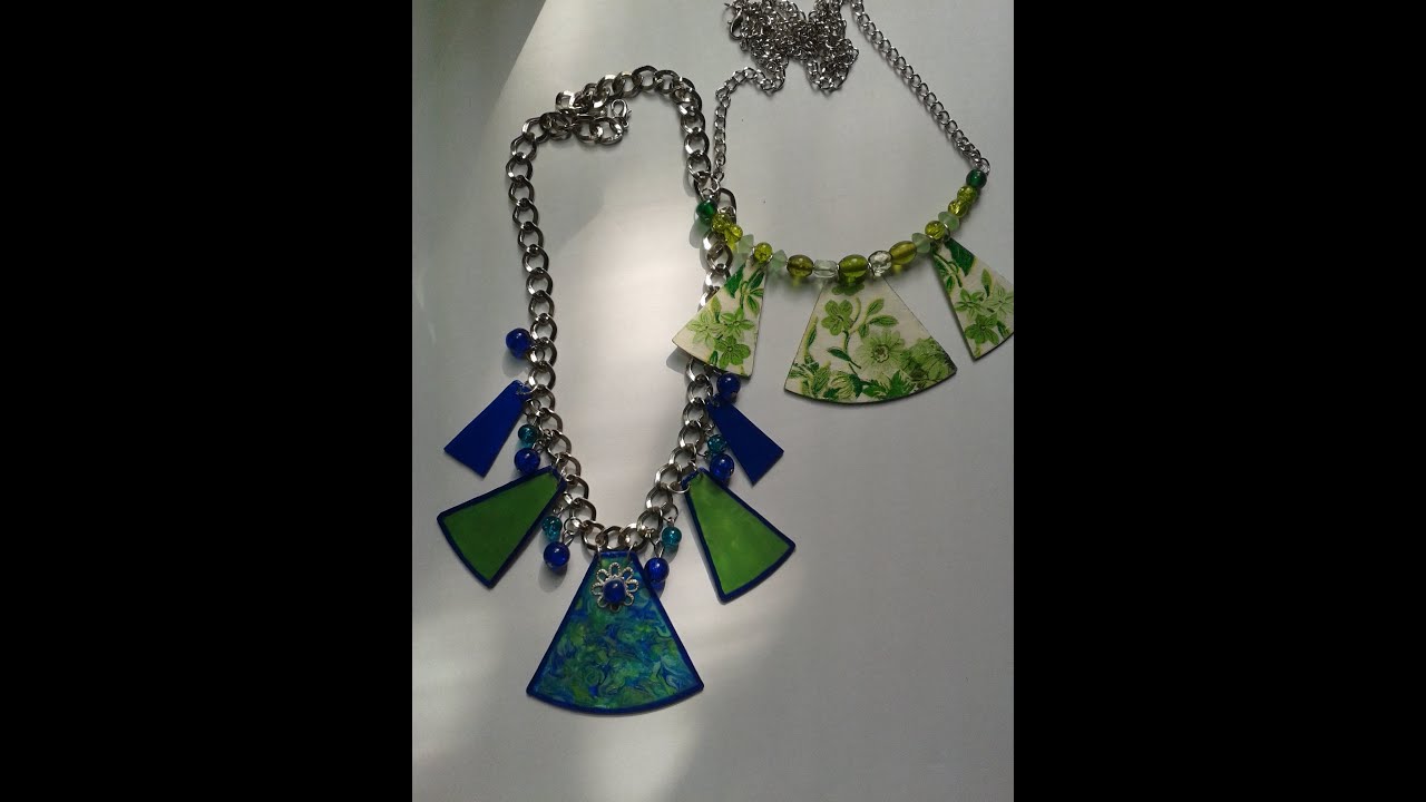 Como hacer una gargantilla con CD + servilleta de papel// Recycled