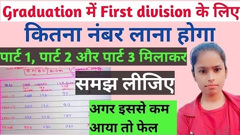 graduation me first division ke liye kitna number chahiye: ba me first division marks Kitna hota hai