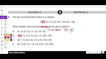 2019 Module 2 Problem 2 Algebra 1 PDE Item and Scoring Sampler