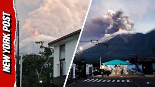 Incredible Moment a Guatemala Volcano Erupts in a Towering Ash Explosion