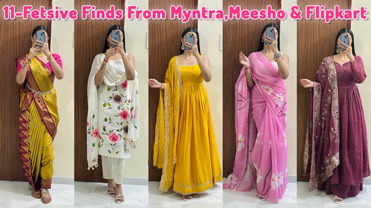 Huge festive finds haul that you can’t miss😍/saree’s,kurta sets,Anarkali/Affordable 