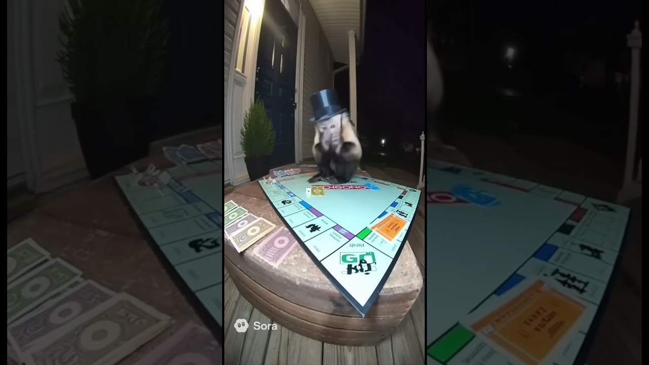 Monkey plays monopoly! 