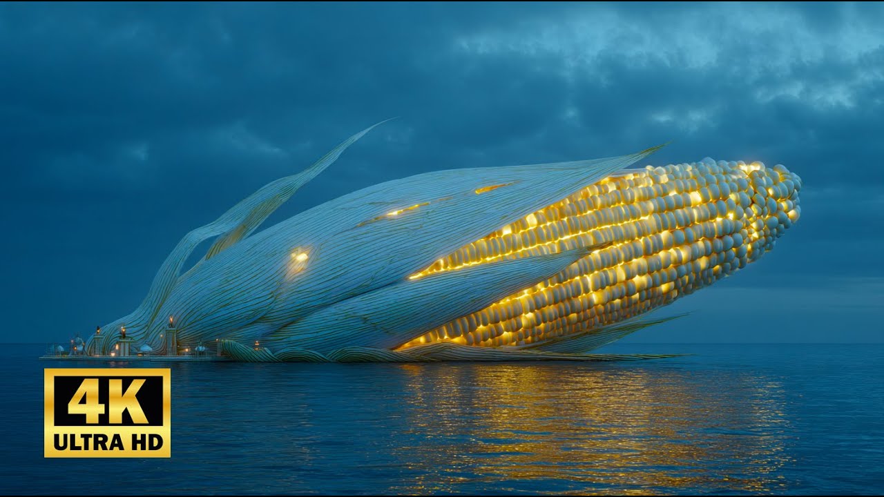 Corn Palace 4K | Stunning Yellow White Sea Palace Design a Giant Corn Architecture | Emperor Palaces