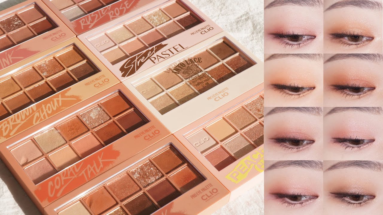 클리오 프로아이팔레트 전색상 아이메이크업(8가지 데일리메이크업)