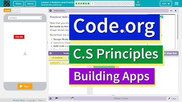 Buttons and Events Lesson 1.7 Tutorial with Answers Code.org CS Principles