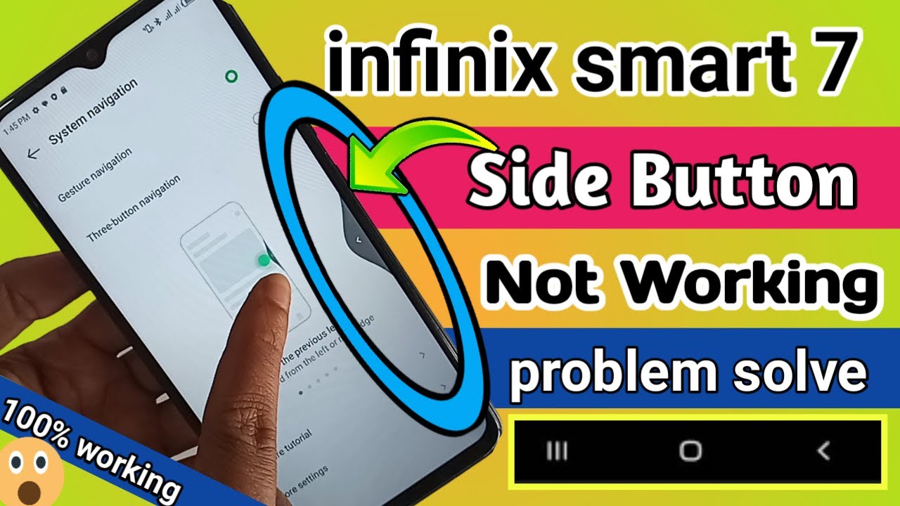 infinix smart 7 side back button not show