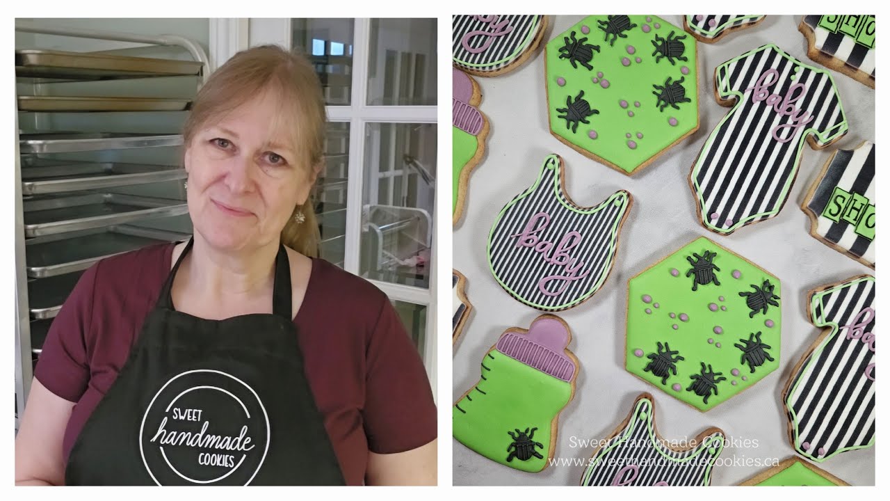 Beetlejuice-Inspired Baby Shower Cookies!  So fun and different.  