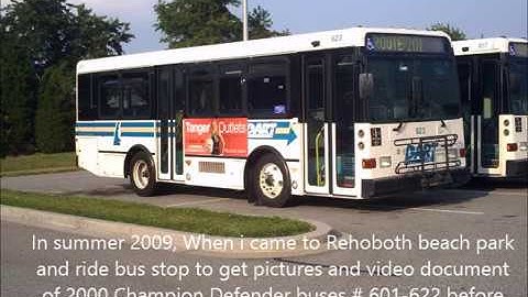DART First State Flashback Series     Old and new Buses in Rehoboth Beach Park and Ride of 2009 Betw