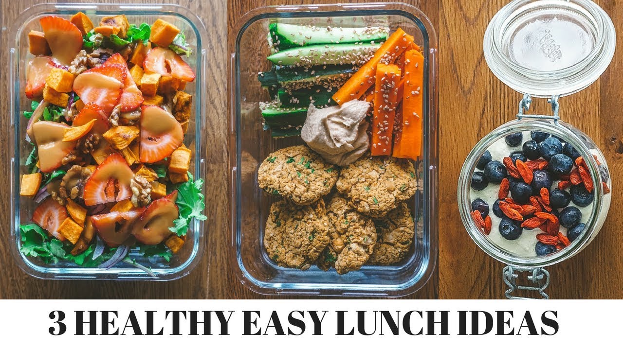 3 EASY HEALTHY WORK LUNCH IDEAS - YouTube