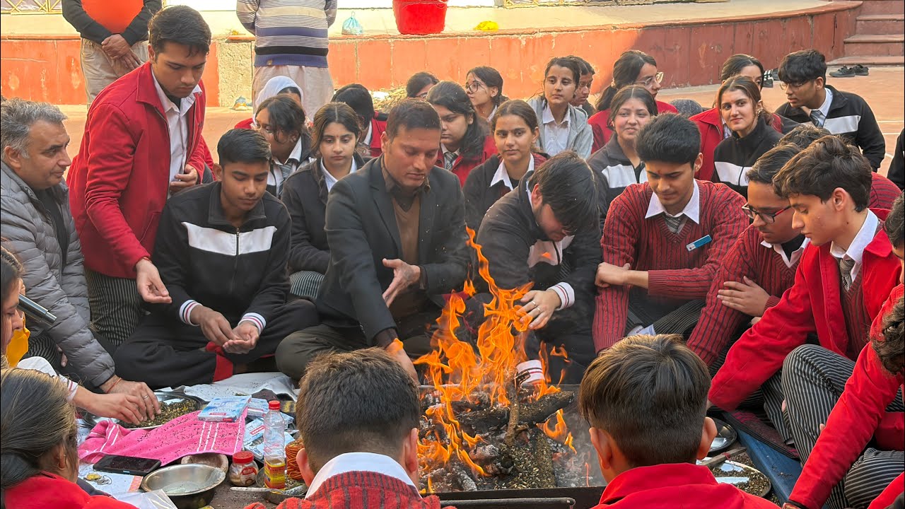 “Havan Ceremony for Class 12 Students Ahead of CBSE Board Exams | Seeking Blessings for Success”