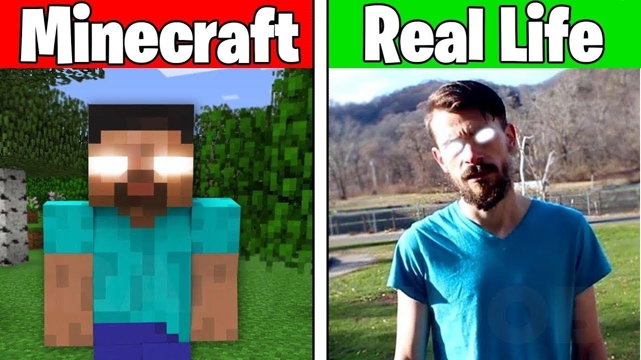 Real Life vs Minecraft | Realistic Minecraft, Water, Lava, Slime, Fire, Villager #916