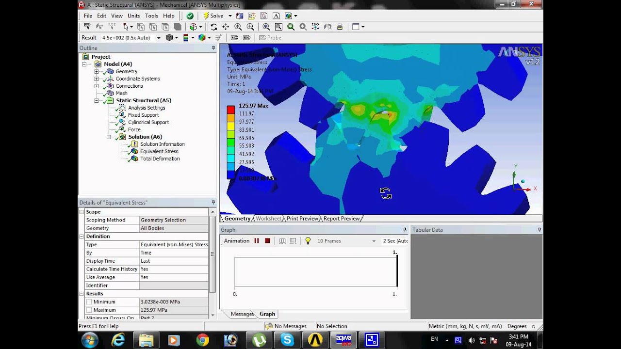 Helical Gear Analysis with ANSYS - YouTube