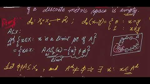 #MTH405 Lecture 38 Part 2 || Derived set in a discrete metric space || Virtual University