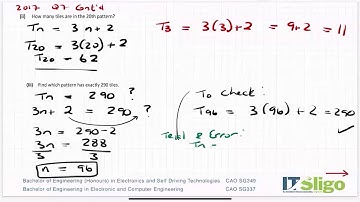 Sequence and Series 2017 Q7 Paper 1 Leaving Cert Ordinary Level