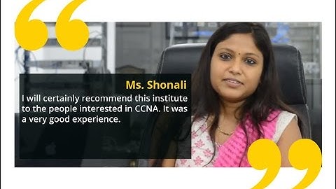 Ms. Shonali shares her experience on CCNA at I-Medita