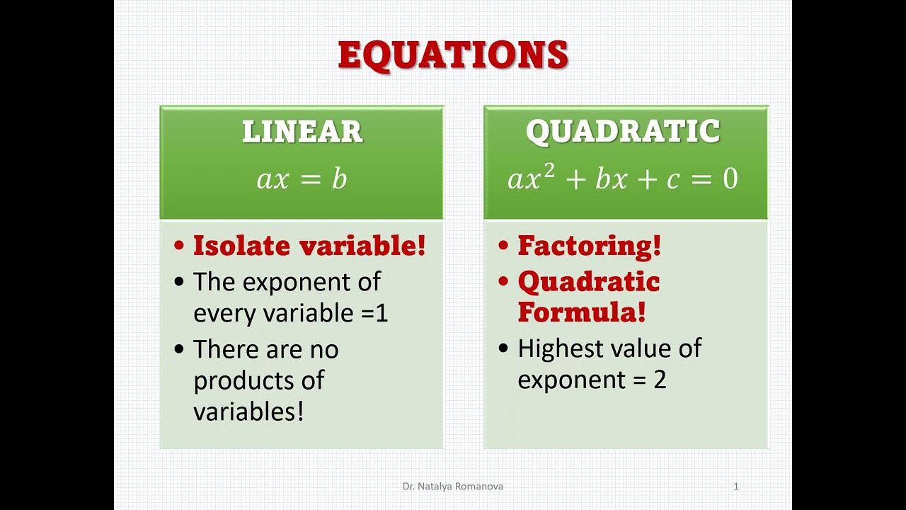 Quadratic vs Linear Equations: The Ultimate Showdown - YouTube