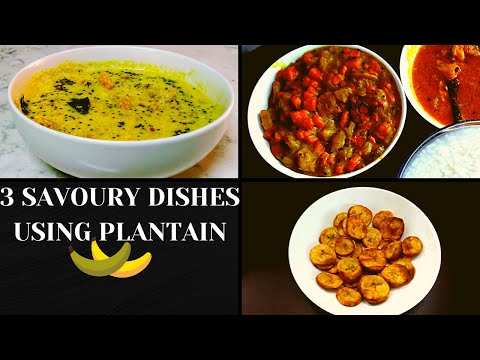 112. Three Easy Savoury Plantain Recipes | Vegetarian | Healthy | Indian | ഏത്തപ്പഴം റെസിപ്പീസ് | Aswathi