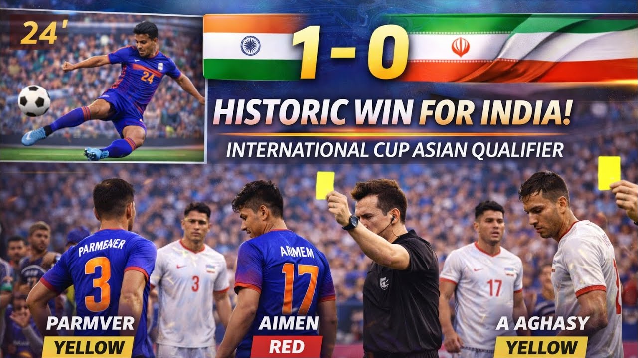 Historic Win! India Beat Iran 1–0 | Vibin Mohan Scores | Aimen Sent Off)