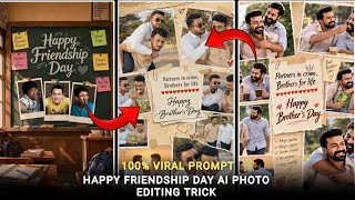 Friendship Day AI Photo Editing 2026 | Best AI Prompt | Cinematic Friendship Photo Edit | Gemini AI screenshot 2