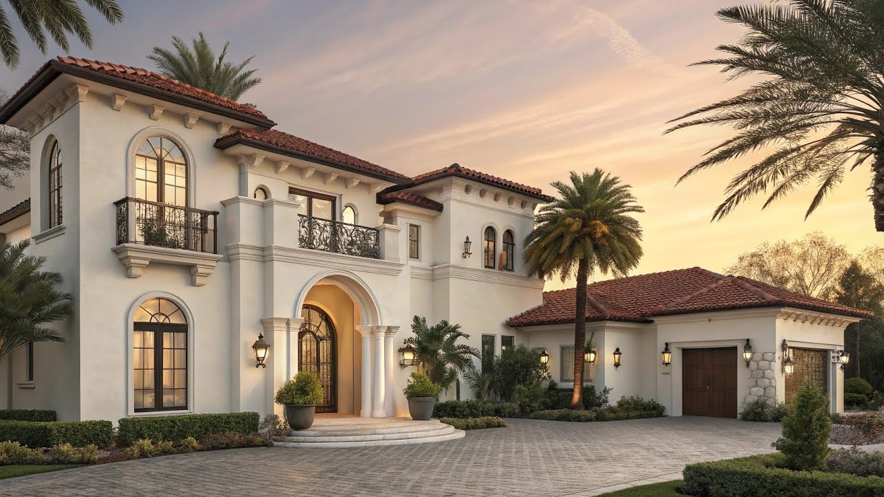 “Inside a White Spanish Revival Mansion | Classic Mediterranean Luxury Home Tour 4K”