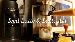 Latte Art & Iced Latte | Delonghi Dedica EC685 and Graef CM702 Grinder |☕️🌿😁