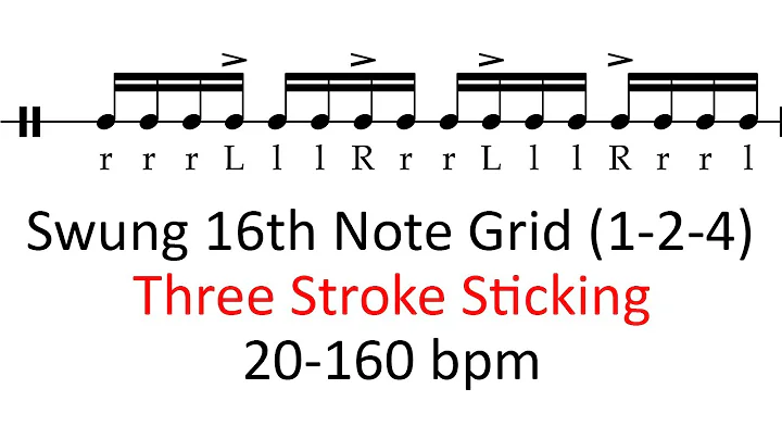 Swung three stroke sticking (1-2-4 accents) | 20-1...