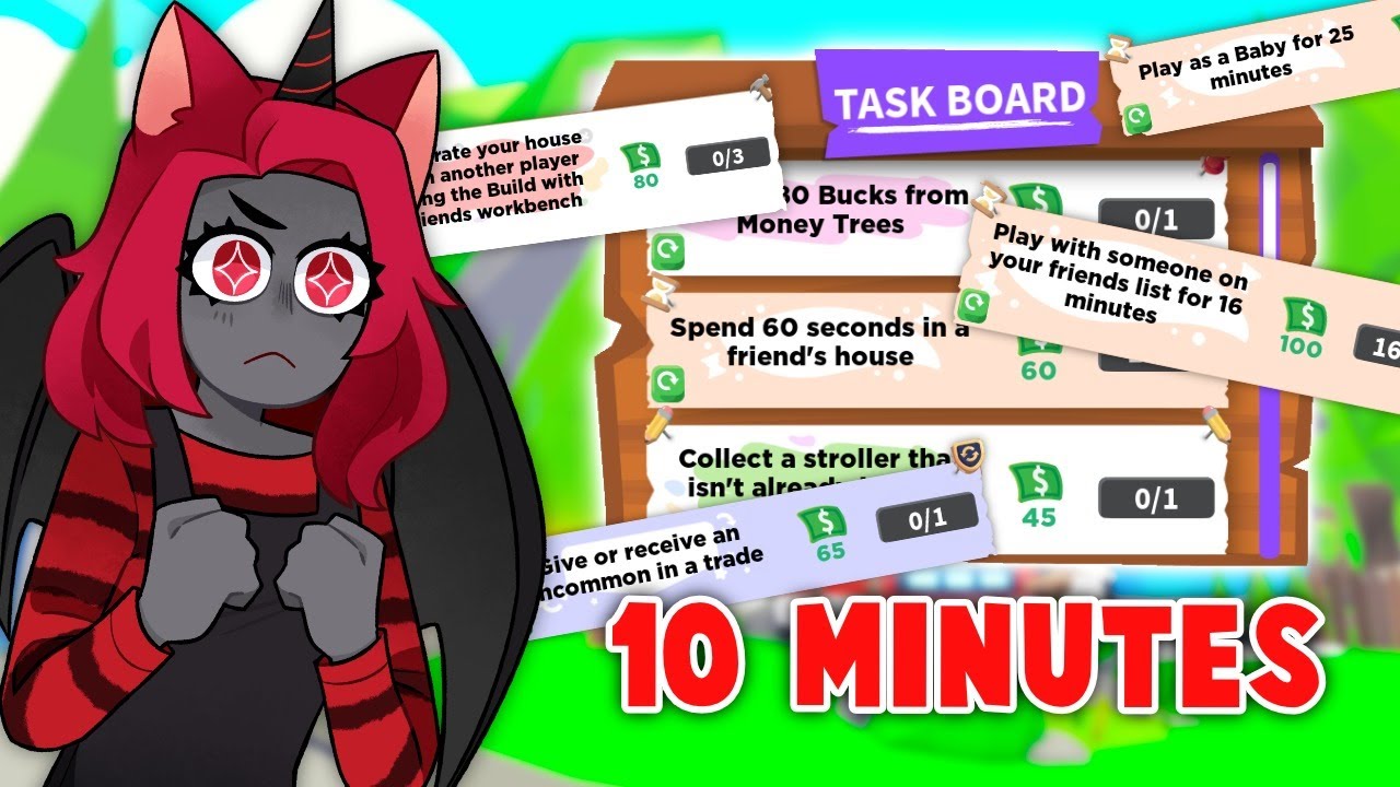 Adopt Me! on X: 📋 Taskboard update! 📋 ✓ Complete new daily tasks for  rewards! 🌈 Exclusive pet and item rewards for completing difficult tasks!  🤠 Play to unlock different tasks! More