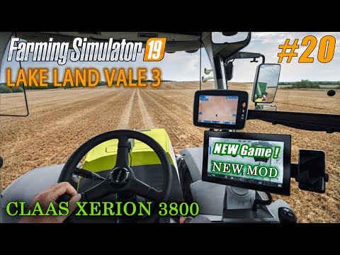 Fs19, FS-19, Farming Simulator, #20-Lakeland Vale 3,CLAAS XERION 3800,/Прохождение + руль/,NEW GAME.