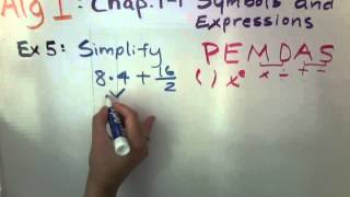 Alg 1: Chap.1-1 Symbols and Expressions 3 of 4 videos (Las Virgenes)