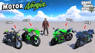 I Collect ALL THE COOLEST NINJA BIKES in GTA 5!! There's the H2R, ZX25R, Z1000, ZX10R.