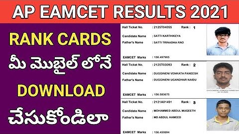 "ap eamcet rank cards download 2021"how to check ap eamcet results online status"ap eamcet results"