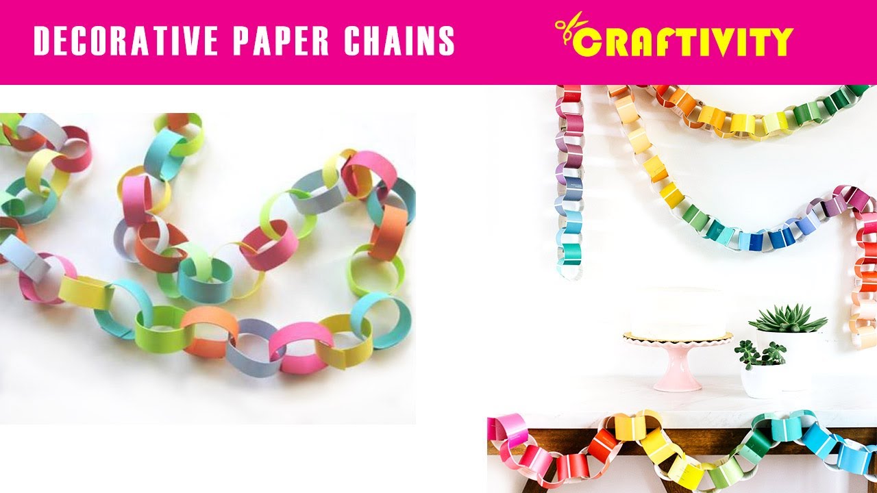 Easy decorative paper chain ideas DIY Paper cutting decorations