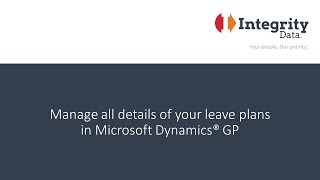 Manage all details of your leave plans in Microsoft Dynamics GP